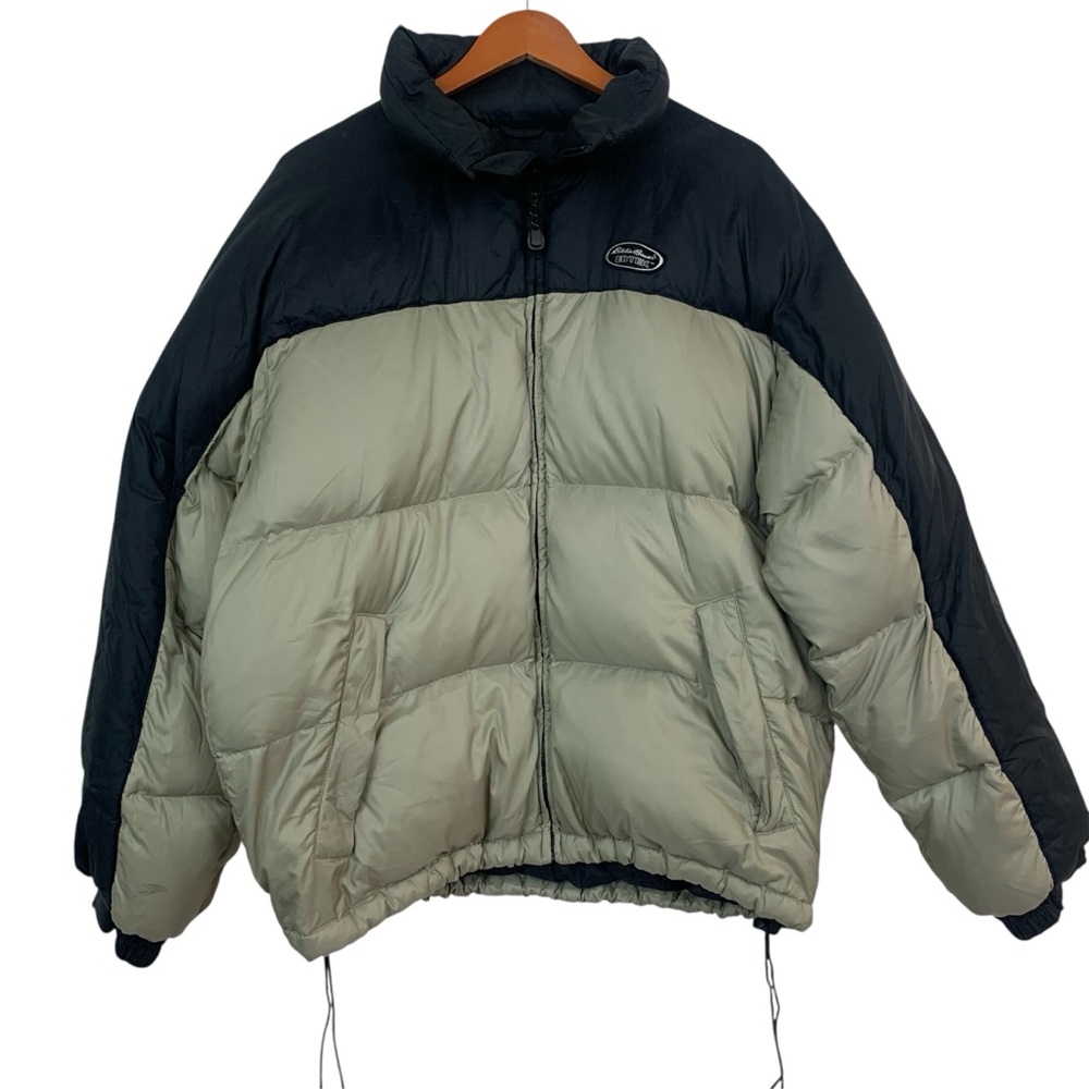 Eddie Bauer EBTEK series Men L Black and Beige Gorpcore Puffer Streetwear Jacket